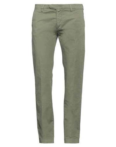 Shop Luigi Borrelli Napoli Man Pants Military Green Size 36 Cotton, Elastane