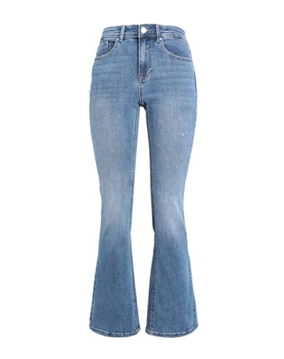 Shop Vero Moda Woman Jeans Blue Size Xl-30l Cotton, Recycled Cotton, Elastomultiester, Elastane