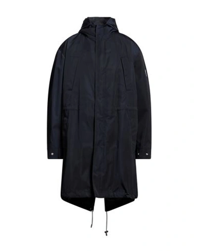 Shop Dior Homme Man Coat Navy Blue Size 38 Polyamide, Cotton