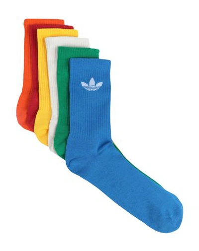 Shop Adidas Originals Tre Crw Sck 6pp Socks & Hosiery Yellow Size Xl Cotton, Recycled Polyester, Elastane