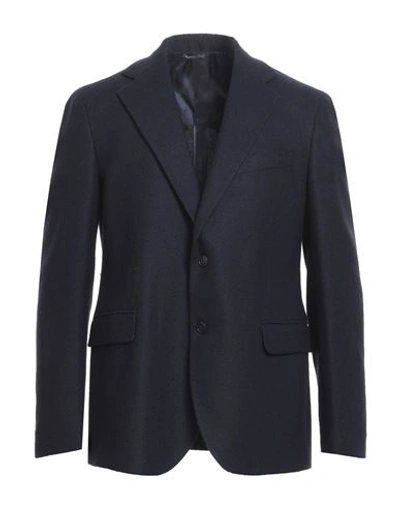 Shop Brian Dales Man Blazer Navy Blue Size 38 Wool, Cotton, Cashmere, Elastane