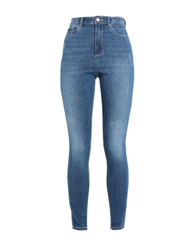 Shop Vero Moda Woman Jeans Blue Size Xl-32l Cotton, Polyester, Recycled Polyester, Viscose, Elastane