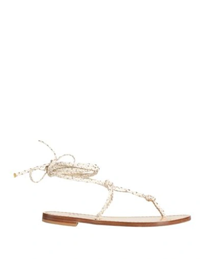 Shop Emanuela Caruso Capri Woman Thong Sandal Off White Size 7.5 Soft Leather