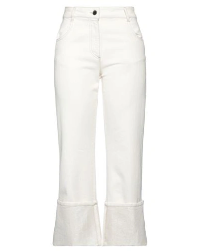 Shop Peserico Woman Jeans White Size 6 Cotton, Viscose, Polyester
