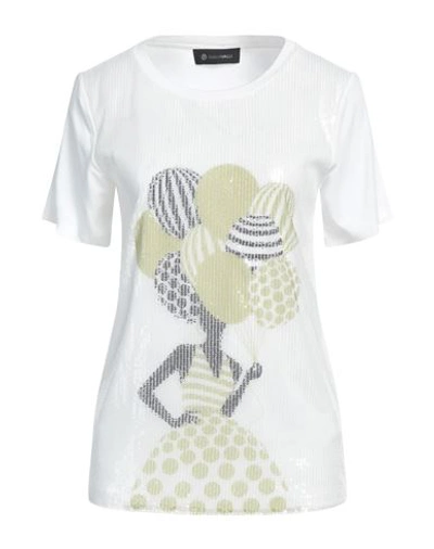 Shop Giulia Valli Woman T-shirt White Size 8 Viscose, Elastane