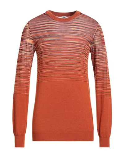 Shop M Missoni Man Sweater Rust Size M Cashmere, Silk In Red