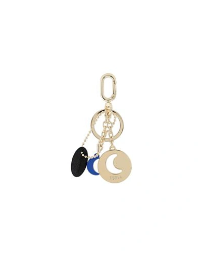 Shop Furla Crystal Keyring Moon Woman Key Ring Navy Blue Size - Metal, Leather