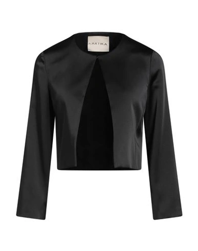 Shop Kartika Woman Blazer Black Size 6 Polyester, Elastane