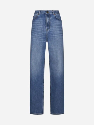 Shop Valentino High-rise Jeans In Light Blue
