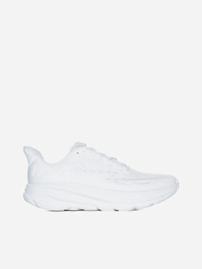 Shop Hoka Clifton 9 Sneakers In White