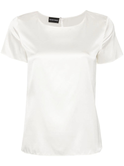 Shop Emporio Armani Short Sleeve Shirt In White