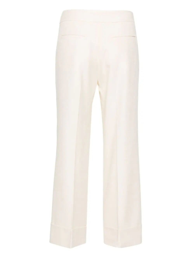 Shop Peserico Side Zip Cropped Pants In White