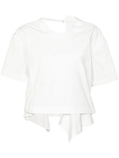Shop Sacai Cotton Poplin Pullover In White