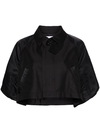 Shop Sacai Cotton Gabardine X Nylon Twill Jacket In Black