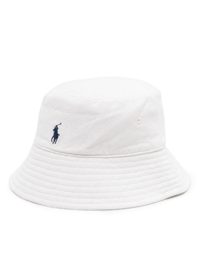 Shop Polo Ralph Lauren Bucket Hat In White