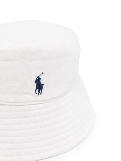 Shop Polo Ralph Lauren Bucket Hat In White