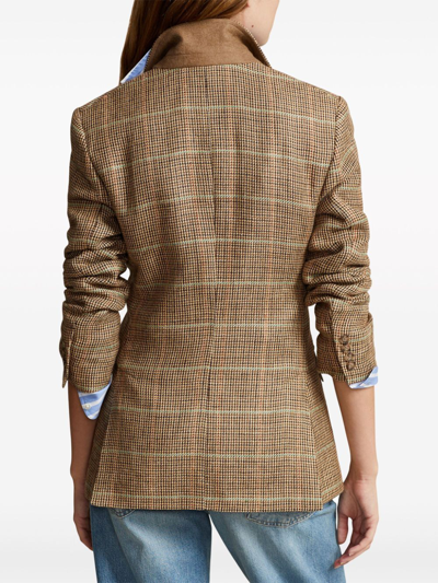 Shop Polo Ralph Lauren Striped Jacket In Brown