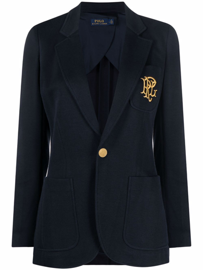 Shop Polo Ralph Lauren Emblem Jacket In Blue