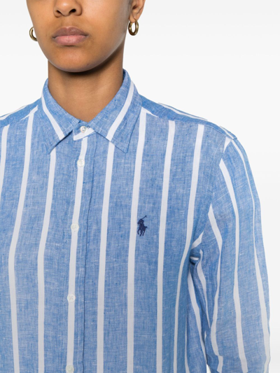 Shop Polo Ralph Lauren Striped Shirt In Blue