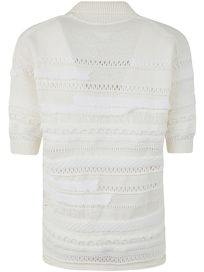 Y's Half Sleeve Pull Over With Collar In White