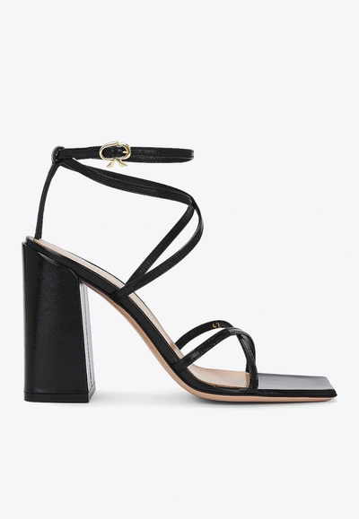 Gianvito Rossi Black Leather Heeled Sandals In Black