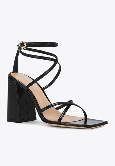 Gianvito Rossi Black Leather Heeled Sandals In Black
