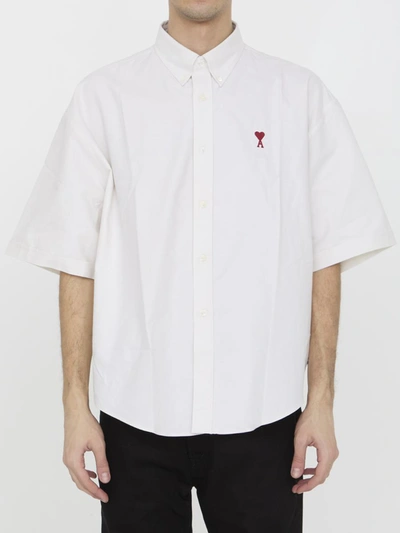 Shop Ami Alexandre Mattiussi Ami De Coeur Shirt In White