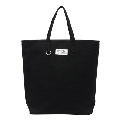 Shop Mm6 Maison Margiela Numeric Patch Large Shopping Bag In Black
