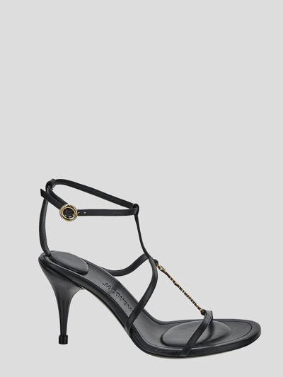 Shop Jacquemus Strappy Charm Sandals In Black