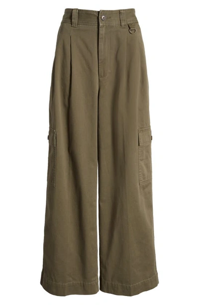 Madewell The Harlow Wide-leg Cargo Pant In (re)generative Chino In Capers