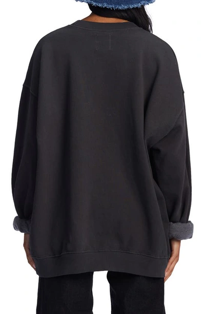 Billabong Ride In Cotton Blend Graphic Sweatshirt In Off Black
