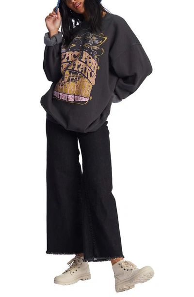 Billabong Ride In Cotton Blend Graphic Sweatshirt In Off Black