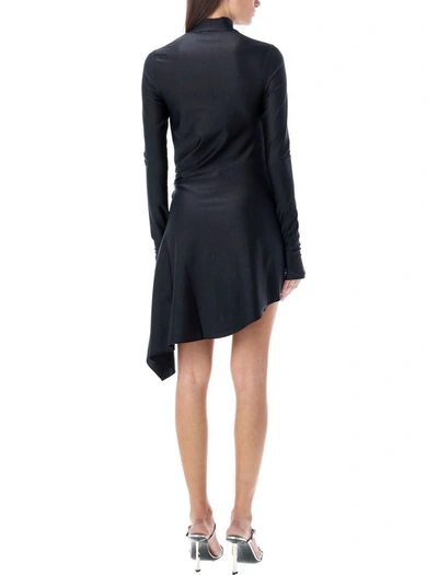 Shop Coperni Draped Mini Dress In Black