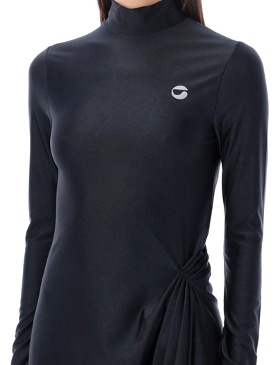 Shop Coperni Draped Mini Dress In Black