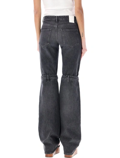 Shop Coperni Open-knee Denim Jeans In Washedblack