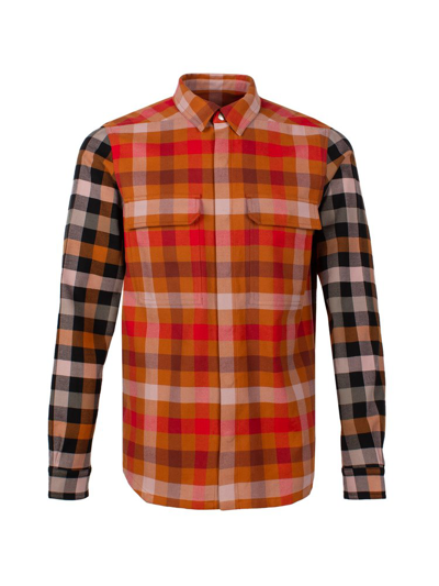 Shop Rick Owens Checked Flannel Shirt In Multi
