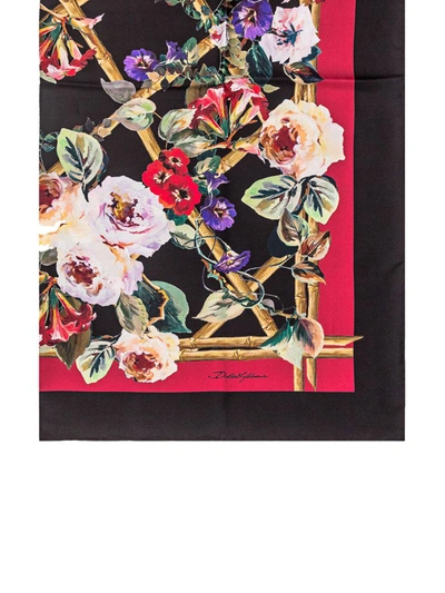 Shop Dolce & Gabbana Floral Scarf In Red