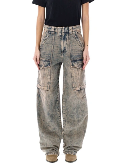 Shop Isabel Marant Étoile Heilani Cargo Trousers In Pinkies Blue