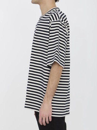 Dolce & Gabbana Striped Short-sleeved T-shirt In Blue