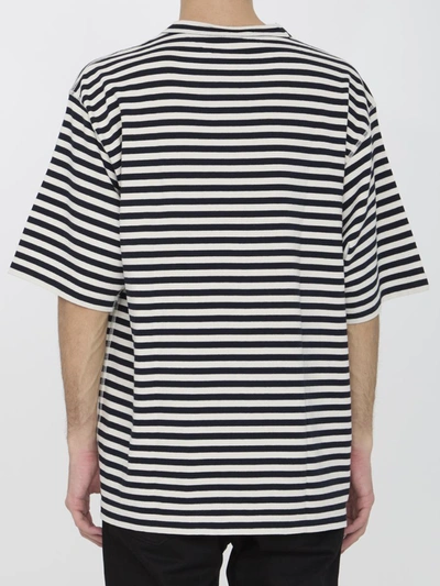 Shop Dolce & Gabbana Striped T-shirt In Blue