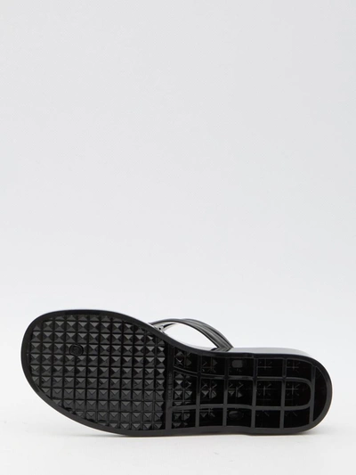 Shop Valentino Vlogo Signature Thong Sandals In Black