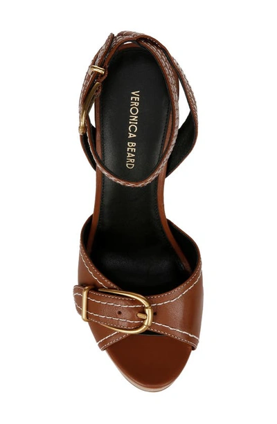 Shop Veronica Beard Leonardo Ankle Strap Platform Sandal In Caramel
