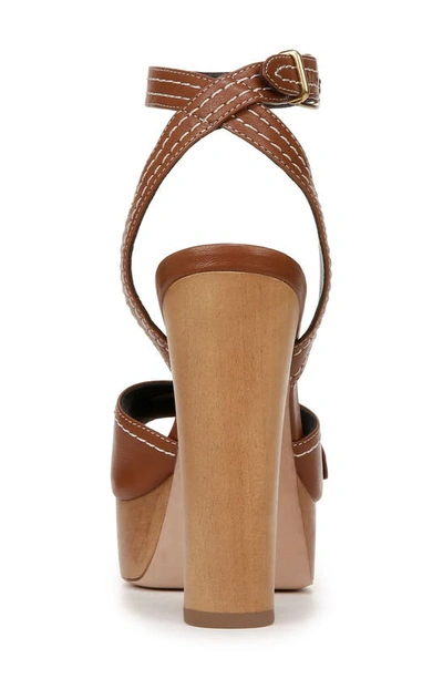 Shop Veronica Beard Leonardo Ankle Strap Platform Sandal In Caramel
