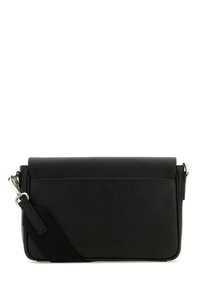 Shop Prada Man Black Leather Crossbody Bag