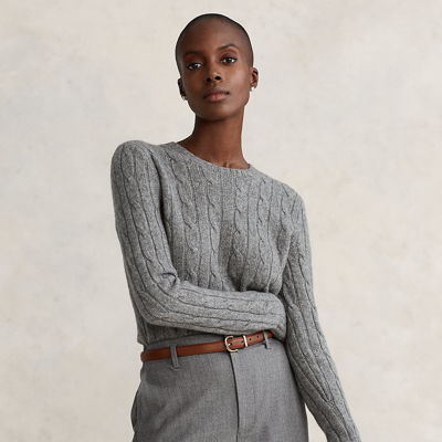 Shop Ralph Lauren Cable-knit Cashmere Sweater In Ba Grey Heather Old