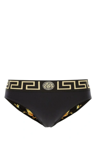 Shop Versace Man Black Nylon Swimming Brief