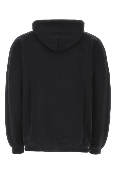 Shop Vtmnts Man Black Cotton Blend Oversize Sweatshirt