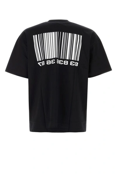 Shop Vtmnts Man Black Cotton Oversize T-shirt