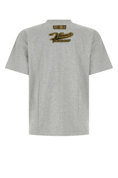 Shop Vtmnts Man Melange Grey Cotton T-shirt In Gray