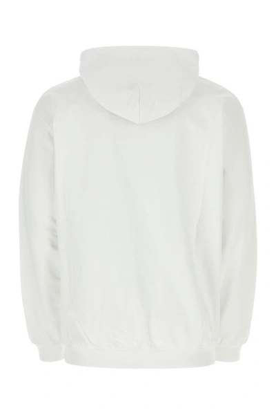 Shop Vtmnts Man White Cotton Blend Oversize Sweatshirt